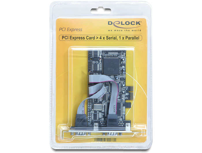 Delock PCI Express Karte > 4 x Seriell, 1x Parallel