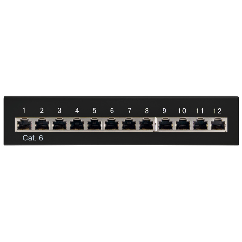 CAT 6 Ethernet Patch Panel 12 Port STP Geschirmt