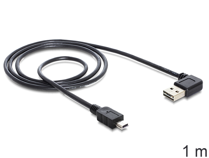 Delock Kabel EASY-USB 2.0-A Stecker gewinkelt > USB 2.0 mini Stecker 1 m