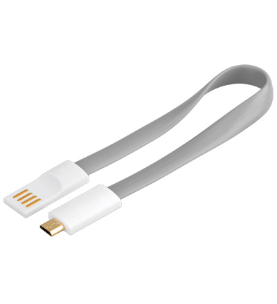 Magnet USB 2.0 Hi-Speed Kabel "A" Stecker > micro "B" Stecker - grau