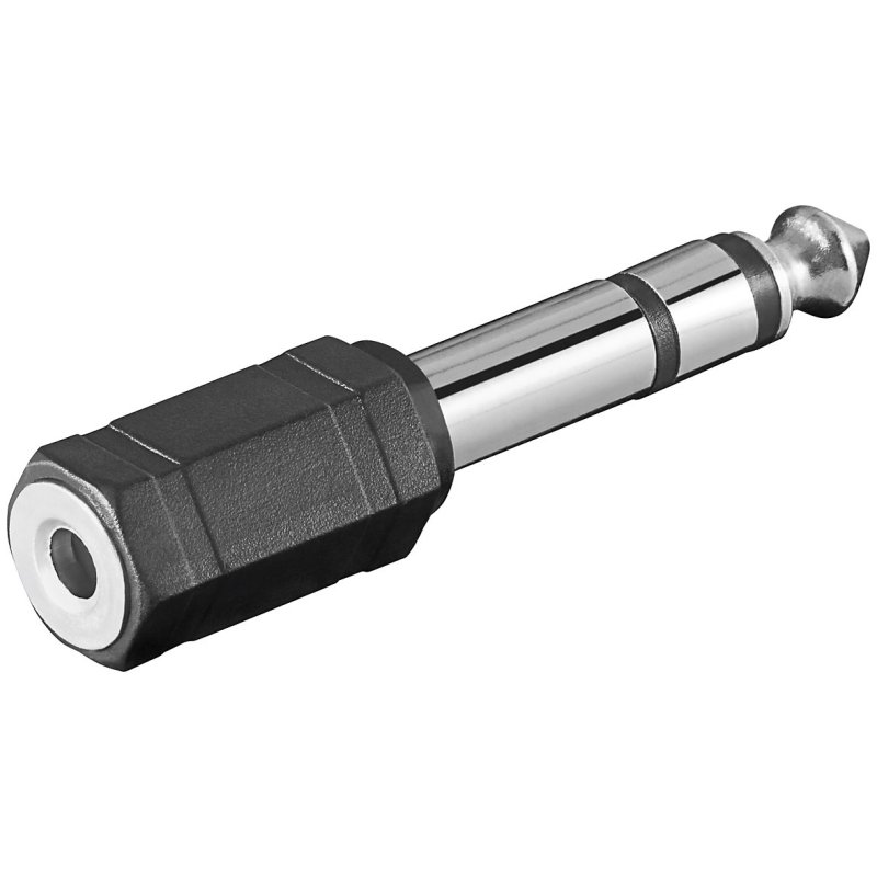 Audio-Adapter Klinke 6,35 mm-Stecker (3-Pin, Stereo) > Klinke 3,5 mm-Buchse (3-Pin, Stereo)