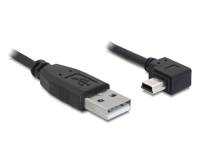 Delock Kabel USB 2.0-A Stecker > USB mini-B 5pin Stecker gewinkelt 5m