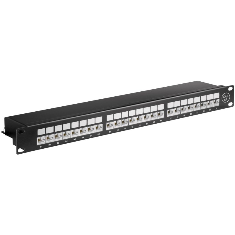 CAT 6a 19-Zoll Patch Panel, 24 Port
