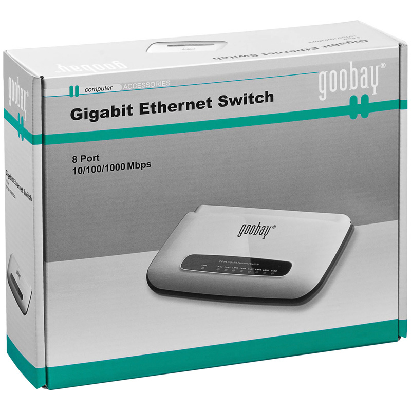 Netzwerkverteiler, Gigabit Ethernet Switch 8 PORT inkl. Netzteil 10/100/1000