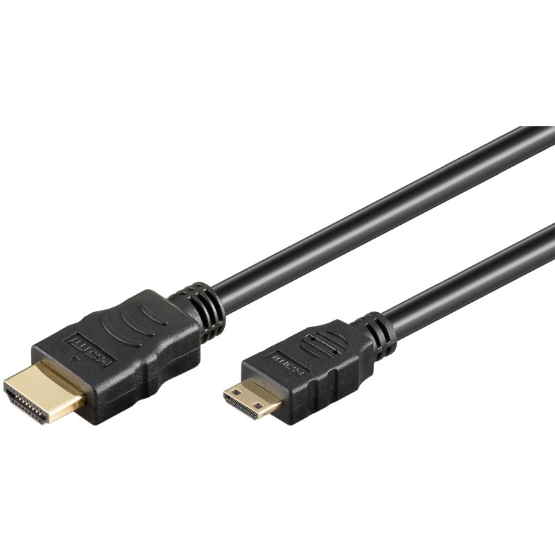 High Speed HDMI Kabel mit Ethernet, vergoldet Typ A (Standard) auf Typ C (Mini-Stecker) 1.00 m