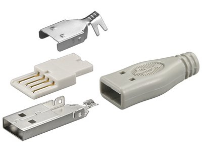 USB Stecker A-Lötversion - inkl. Tülle
