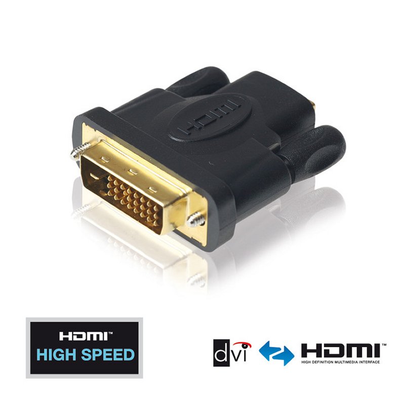 Purelink Zertifizierter High Speed Adapter HDMI/DVI - DVI-D Stecker (24+1) auf HDMI A Buchse