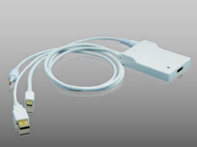 Mini DisplayPort Stecker +Toslink Stecker (für Audio) konvertiert auf HDMI Buchs