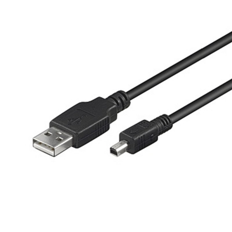 USB 2.0 Kabel 3 Meter: Anschluss 1 = USB-A / Anschluss 2 = USB-B mini