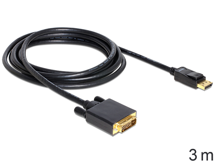 Delock Kabel Displayport Stecker zu DVI 24+1 Stecker 3 m