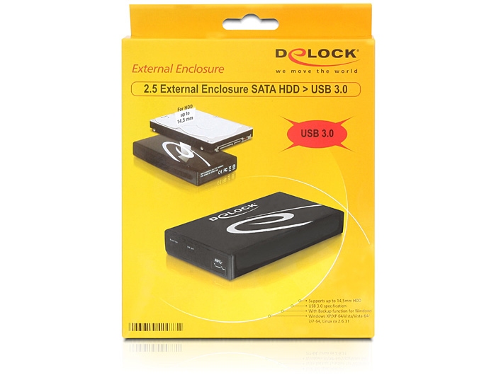 Delock 2.5 externes Gehäuse SATA HDD > USB 3.0