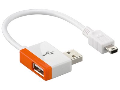 USB HUB Kabel ermöglicht den Anschluss eins USB mini Gerätes