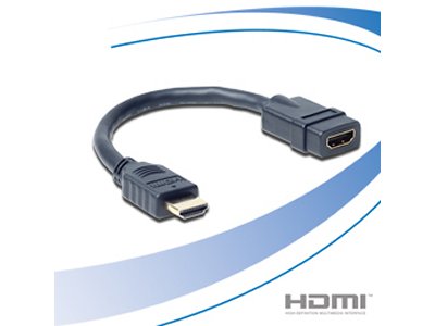 Purelink Zertifizierter HDMI(m) - HDMI(w) vergoldet, Länge 0.10m (Portsaver)