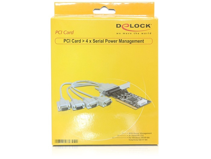 Delock PCI Karte > 4 x Seriell mit Spannungsversorgung