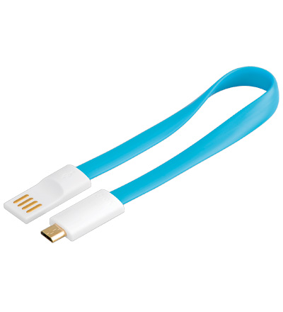 Magnet USB 2.0 Hi-Speed Kabel "A" Stecker > micro "B" Stecker - blau