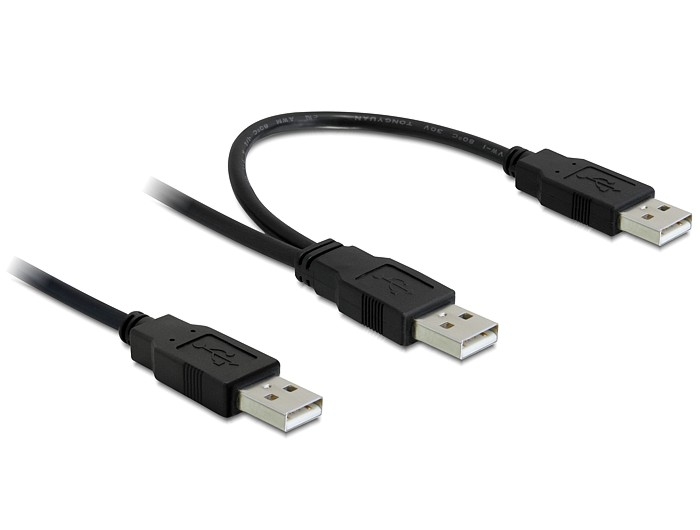 Delock Kabel USB 2.0-A Stecker > 2 x USB 2.0-A Stecker 0,7 m