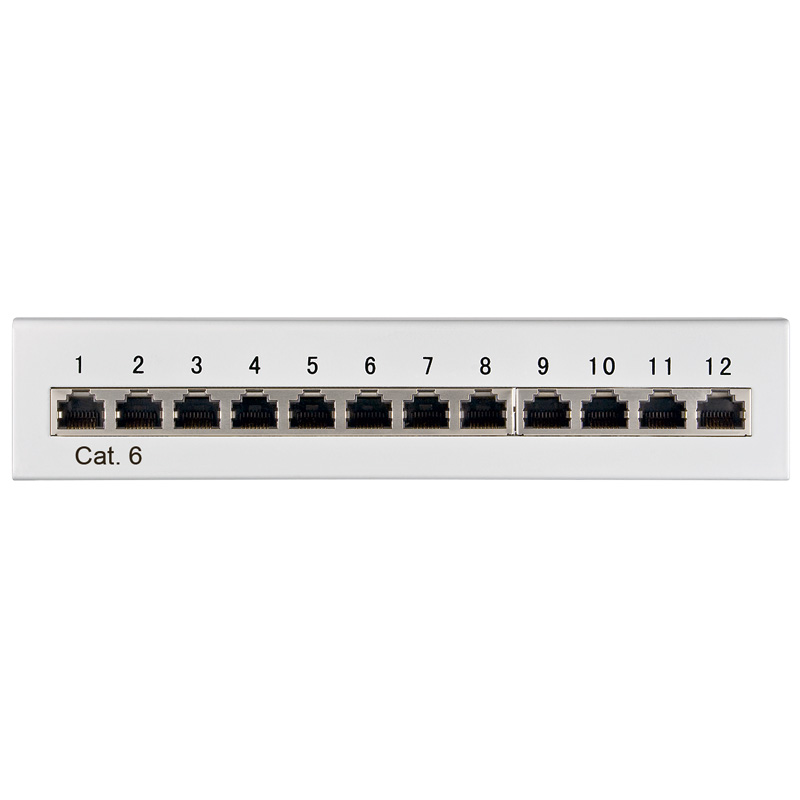CAT 6 Ethernet Patch Panel 12 Port STP Geschirmt - weiss