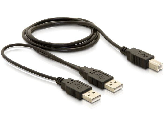 Delock Kabel USB 2.0-B > USB-A Strom + Strom/Daten