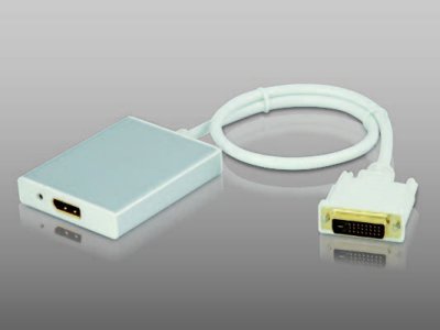 DVI Stecker + USB Stecker (für Power) + Stereo Audio auf auf DisplayPort Buchse