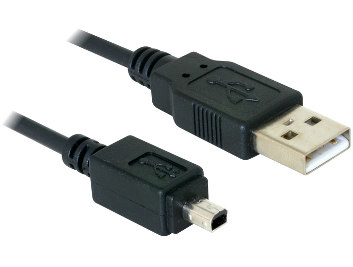 Delock Kamera Kabel USB-B mini 4pin > USB-A 1,5m Stecker-Stecker