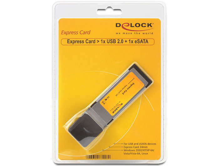 Delock Express Card > 1x USB 2.0 + 1x eSATA