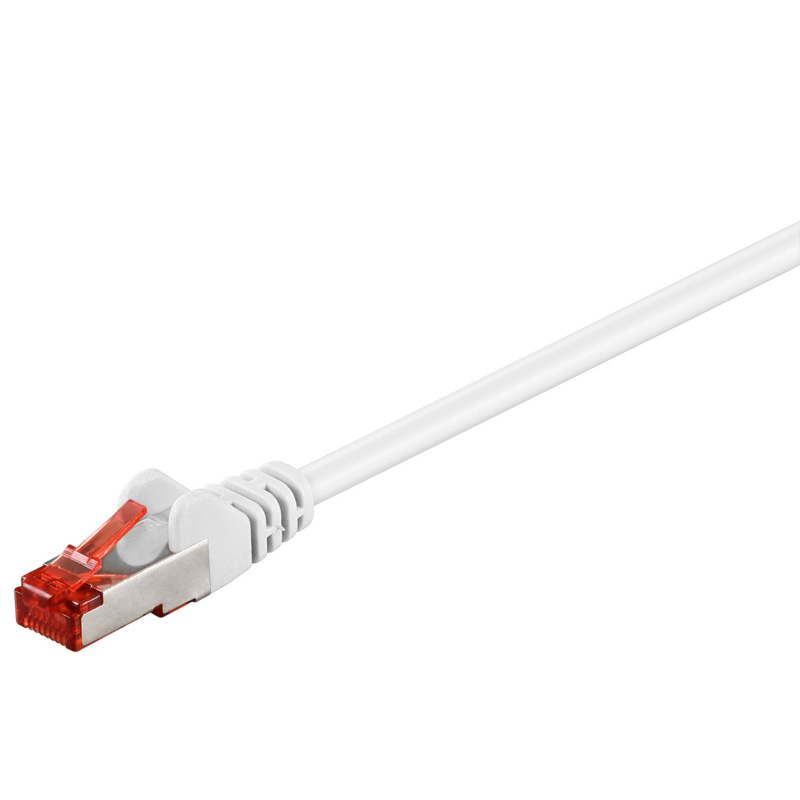 Netzwerkkabel CAT6 - 00.25 m S/FTP; 2xRJ45 stecker; PIMF doppelt geschirmt weiss