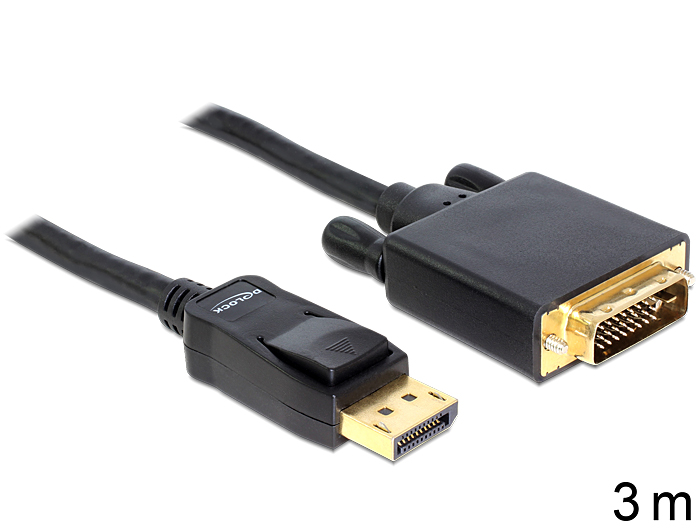 Kabel Displayport Stecker zu DVI 24+1 Stecker 3 m