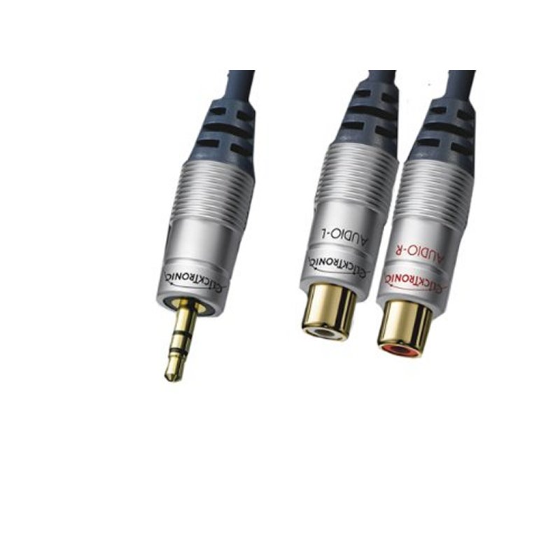 Stereo Klinken auf Cinch Verlängerungskabel (1x 3,5 mm Stecker auf 2x Cinch-Stecker, vergoldete Kontakte) 1,5 m