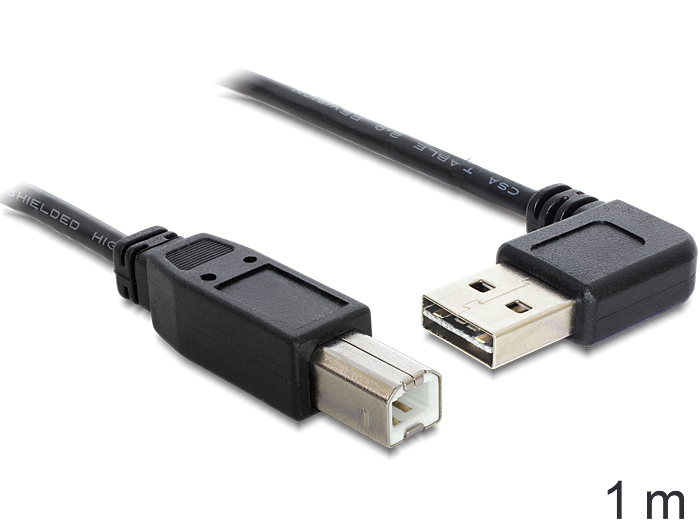 Delock Kabel EASY-USB 2.0-A Stecker gewinkelt > USB 2.0-B Stecker 1 m