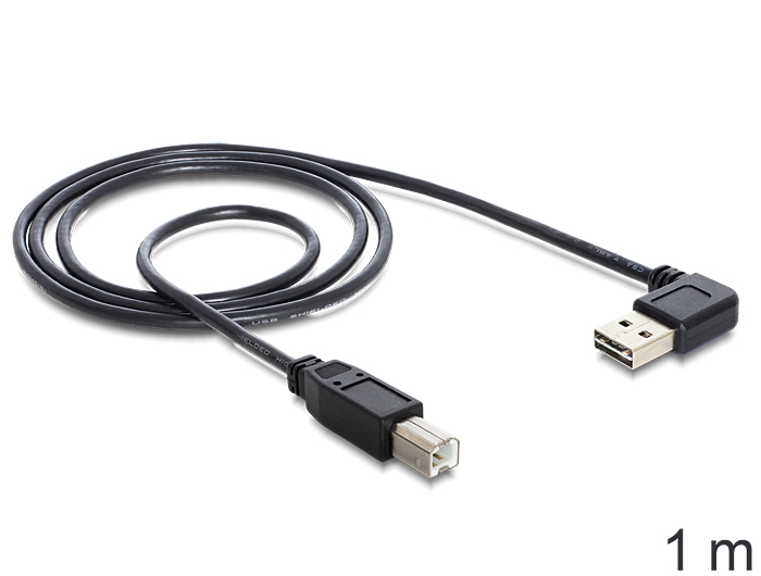 Delock Kabel EASY-USB 2.0-A Stecker gewinkelt > USB 2.0-B Stecker 1 m