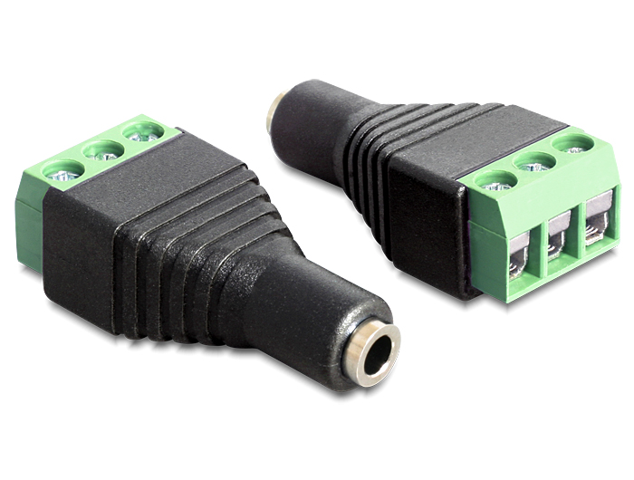 Delock Adapter Klinke Buchse 3,5 mm > Terminalblock 3 Pin
