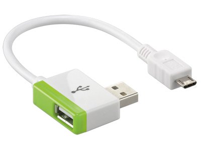 USB HUB Kabel ermöglicht den Anschluss eins USB micro Gerätes